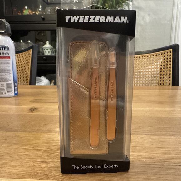 Tweezerman Rose Gold Petite Tweezer Set with Travel Case 4048-RSGR Open Box - Picture 1 of 2